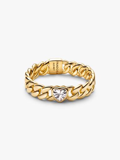 Anel de Corrente Cubana Coração