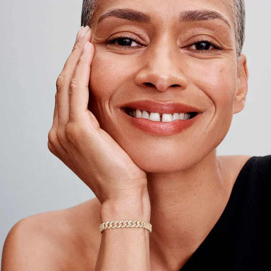 Pulseira de Corrente Cubana Pavé