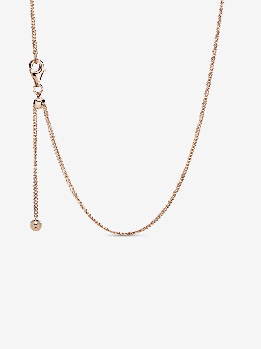 Colar de Corrente Curvo Revestimento de ouro rosa 14k