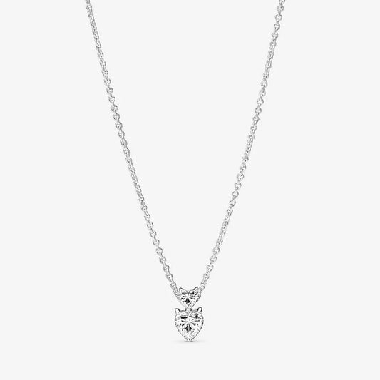 Colar Pandora Double Heart Pendant Sparkling