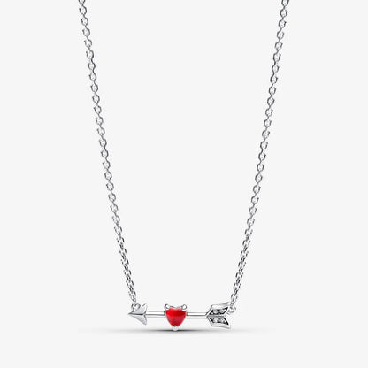 Colar Coração Flecha e Vidro Murano