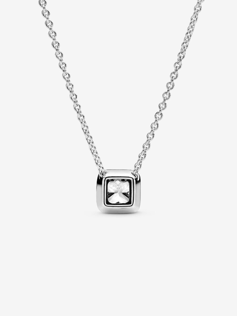 Colar Auréola Quadrada Brilhante