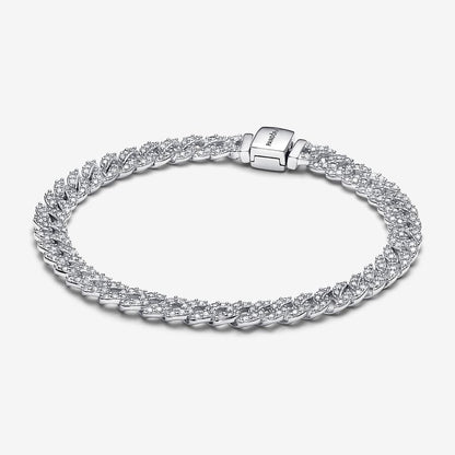 Pulseira de Corrente Cubana Pavé Pandora Timeless