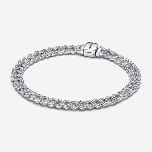 Pulseira de Corrente Cubana Pavé Pandora Timeless