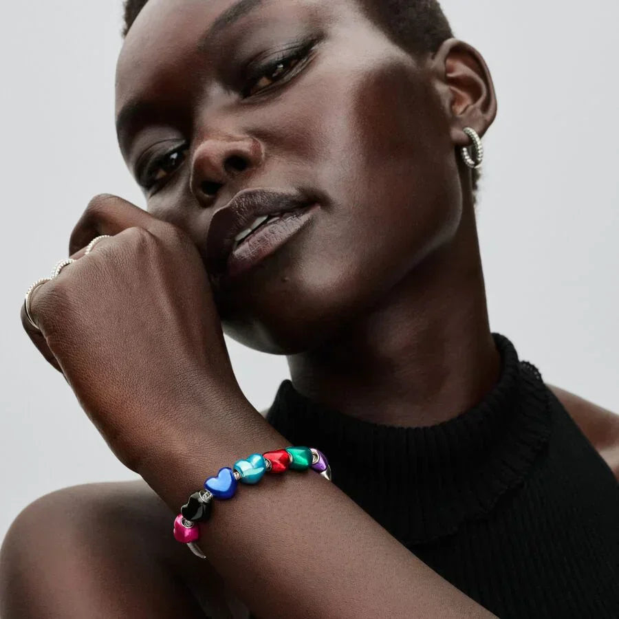 Conta Coração Azul Metálico