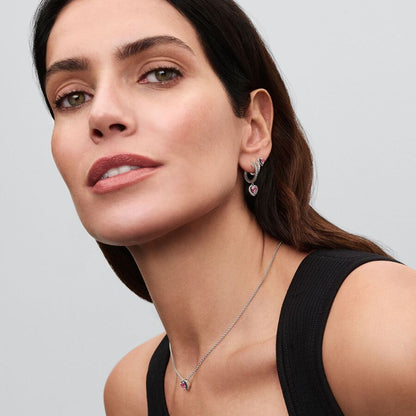 Colar Coração Elevado Rosa