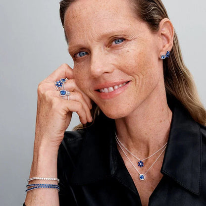 Pulseira de Ténis Azul Cintilante